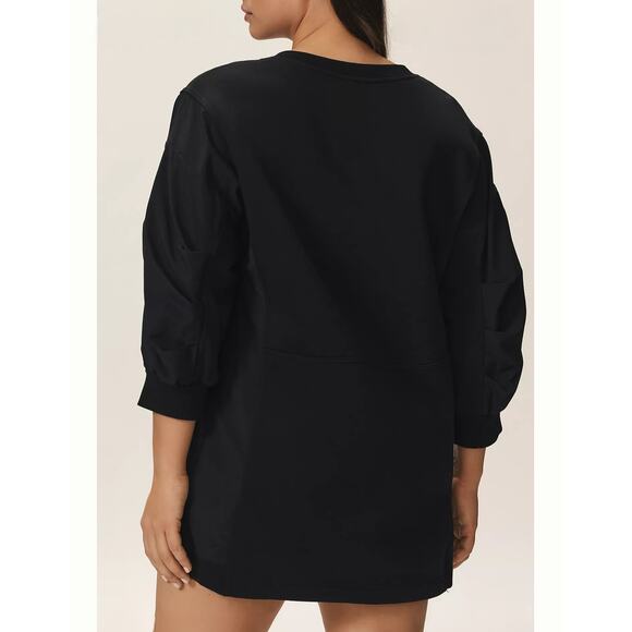 Anthropologie Daily Practice Mini Dress Tunic Top Sz Large Black Pullover $118 - Picture 13 of 16